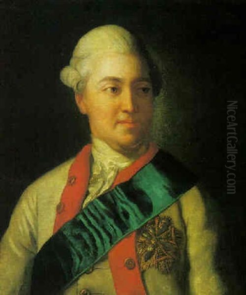 Portrait Of Friedrich August Iii, The Just, Elector, Later King Of Saxony In White, Wearing The Blue Slash Of The Order Of The White Eagle Of Poland - view 1