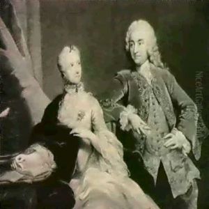 Portrait Of A Man And Women Said To Be Friedrich Van Eyben  And His Wife by Anton Graff