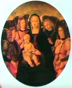 Madonna And Child Adored By Four Angels Madonna And Child Adored By Four Angels