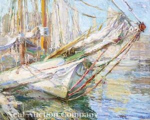 Schooners, Luggar's Landing, New Basin Canal by Robert Wadsworth Grafton