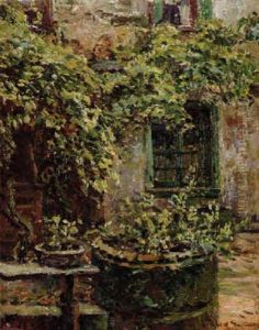French Quarter Courtyard by Robert Wadsworth Grafton