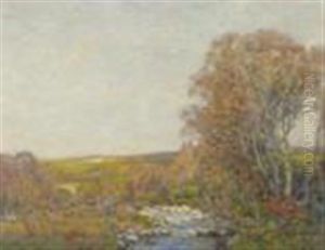 Dales River Landscape At Twilight by George Graham