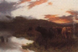 Sunset In The Highlands by Peter Graham