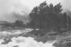 A River In Torrent by Peter Graham