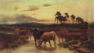 Highland Cattle At Sunset by Peter Graham