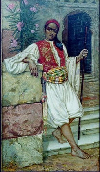 A Young Moroccan Boy With Staff - view 1