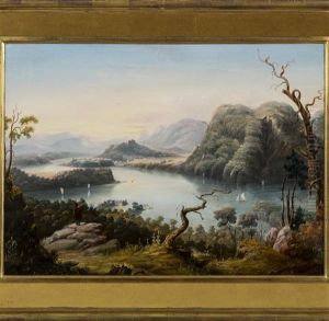 View Of West Point From Bull Hill On The Hudson River by Victor de Grailly