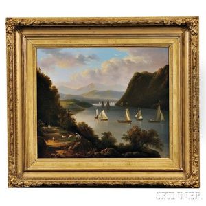 Sailboats On The Hudson River by Victor de Grailly