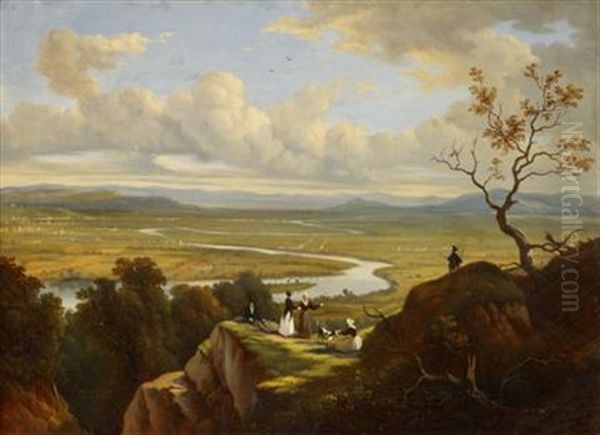 The Valley Of The Connecticut From Mount Holyoke, The Oxbow - view 1