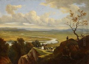The Valley Of The Connecticut From Mount Holyoke, The Oxbow by Victor de Grailly