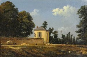 Hudson River School Style Landscape by Victor de Grailly