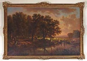 Paysage Aux Lavandieres