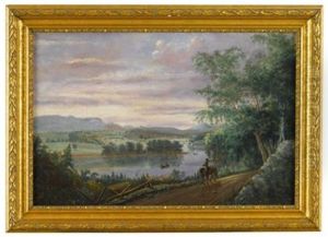 Landscape With Stream And Rider On Horseback