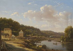 A View Of The Seine And The Coteaux De Suresnes by Victor de Grailly
