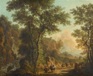 Reisende In Einer Landschaft by Victor de Grailly