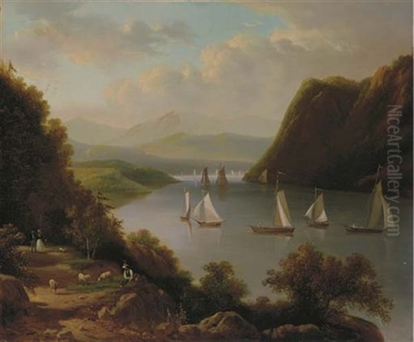 Sailboats On The River - view 1