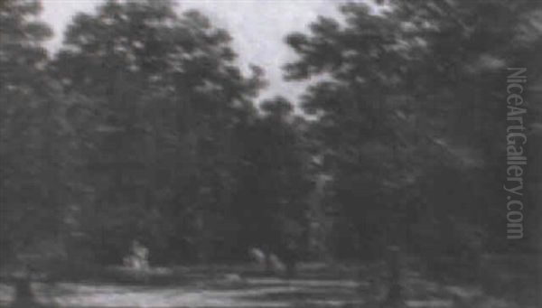Horse And Riders In The Park - view 1
