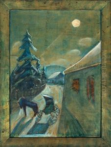 Mondlandschaft Mit Pferd by Walter Gramatte