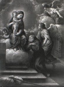 The Madonna And Child Appearing To A Franciscan Monk by Lorenzo Gramiccia