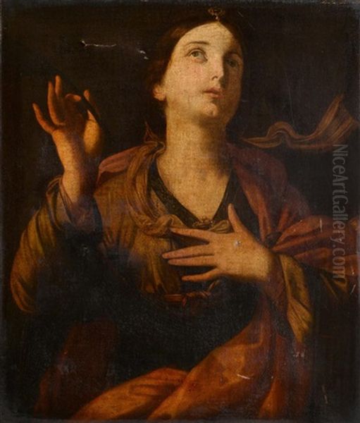 Portrait Of A Female Saint, Half Length, Possibly Catherine Of Alexandria by Antiveduto Grammatica