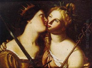 An Allegory Of Prudence And Justice by Antiveduto Grammatica
