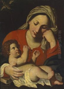 Madonna Und Kind Im Spiel Mit Einem Stieglitz by Imperiale Grammatica