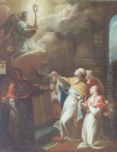 An Angel With A Monstrance Apperaing To A Saint An Angel With A Monstrance Apperaing To A Saint