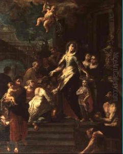 Die Heilige Elisabeth Verteilt Almosen by Daniel Gran