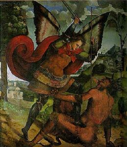 Saint Michel Terrassant Le Dragon by Francesco Granacci
