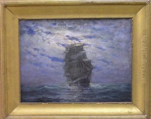 Ship At Moonlight by Johan R. Granberg