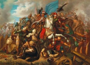 John Iii Sobieski, King Of Poland And Lithuania (1629-1696) During The Second Ottoman Siege, In The Battle Of Vienna, 12 September 1683 by Josef Grandauer