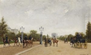 L'avenue Du Bois De Boulogne by Edmond Georges Grandjean