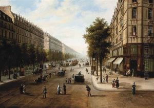 The Boulevard Malesherbes, Paris by Edmond Georges Grandjean