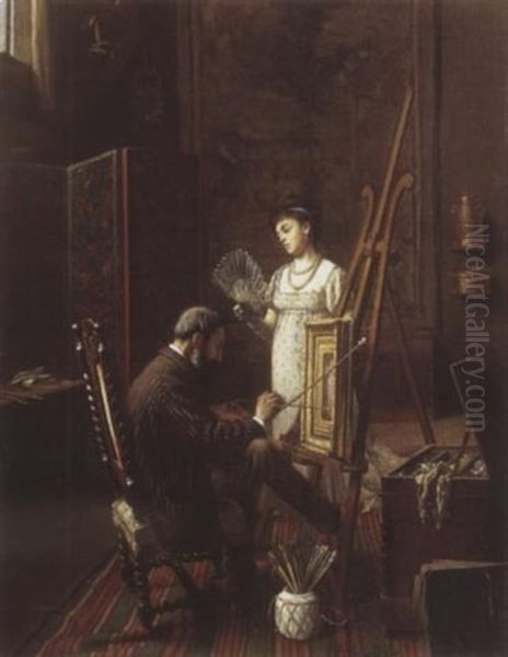 Le Peintre Et Son Modele Dans L'atelier - view 1