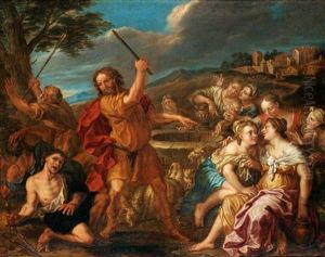 Jacob Och Rebecka Vid Brunnen by Charles Grandon