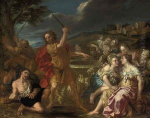 Jacob And Rebecca At The Well by Charles Grandon