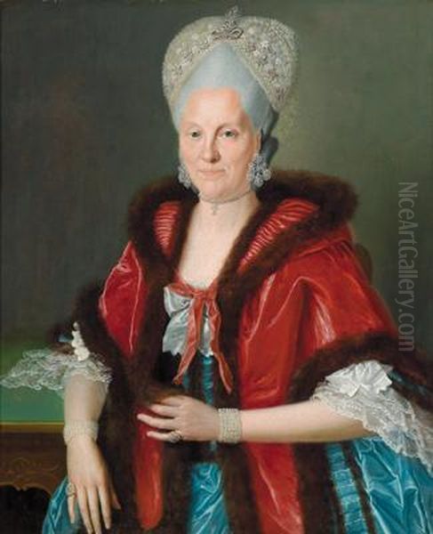 Bildnis Einer Dame In Blauem Seidenkleid - view 1