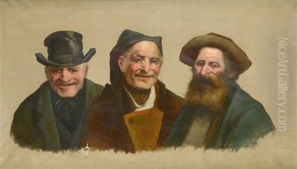 Triple Portrait D'hommes En Buste - view 1