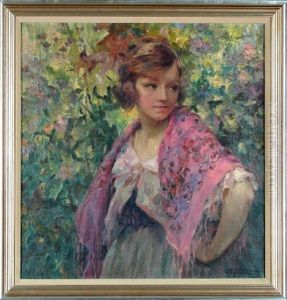A Girl With Shawl by Luis Graner y Arrufi