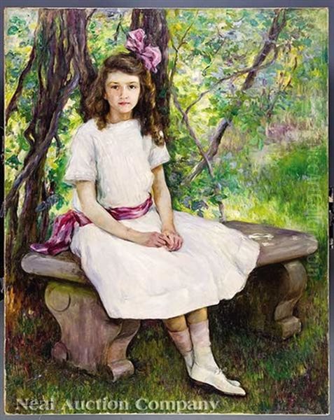 Young Girl In A Verdant Garden - view 1