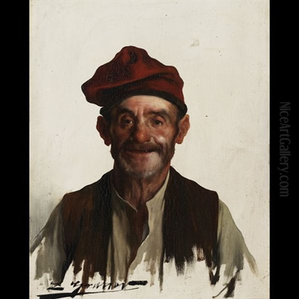 Happy Peasant Wearing Toque - view 1