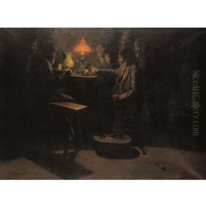 La Partida De Cartas (the Card Players) by Luis Graner y Arrufi
