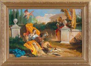 Classical Landscape With A Maiden And Her Admirer