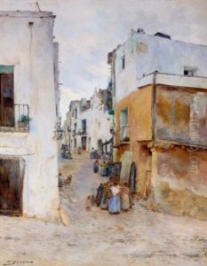 Pueblo Espanol (a Village Street) by Luis Graner y Arrufi