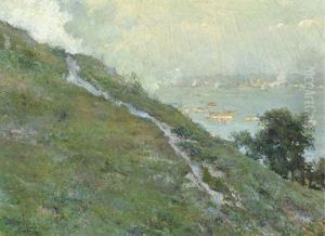 View Of A Harbor From A Hilltop