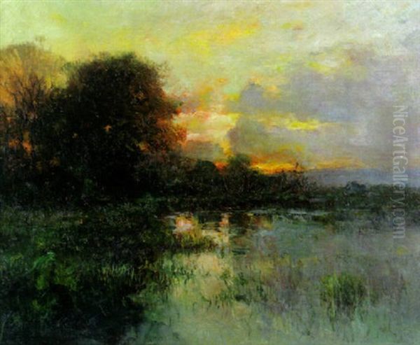 Louisiana Bayou Landscape At Sunset - view 1