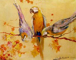 Three Parrots by Luis Graner y Arrufi