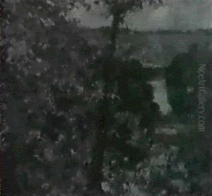Impressionistic Forest And Lake Landscape by Luis Graner y Arrufi