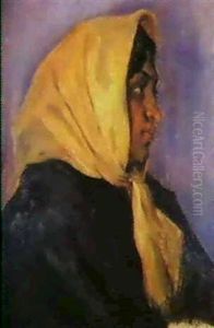 Joven Gitana Con El Panuela Amarillo by Luis Graner y Arrufi