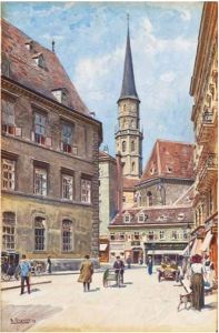 Blick Auf Die Michaelerkirche Von Der Stallburggasse In Wien by Ernst Graner